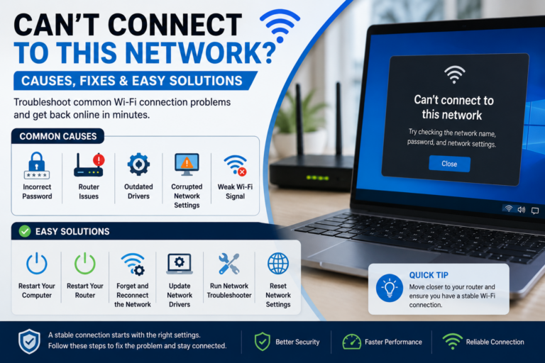 can't connect to this network