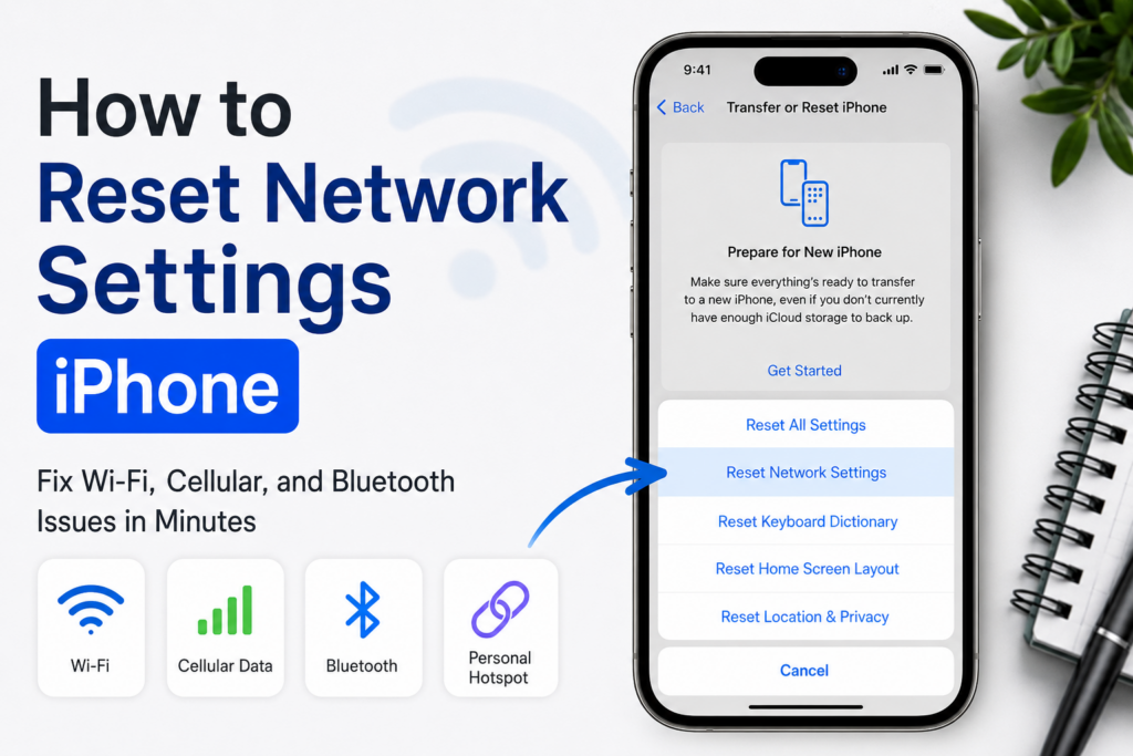 reset network settings iphone